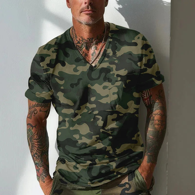 Carter - Army Green Camouflage T-Shirt