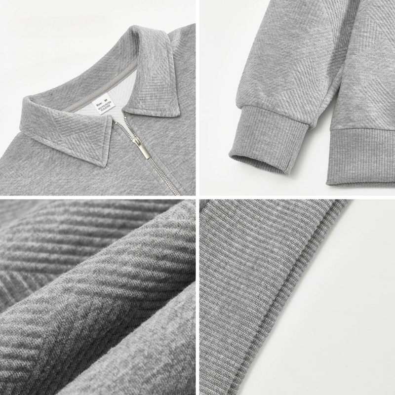 James - Vintage Geometric Design Sweater With Zipper