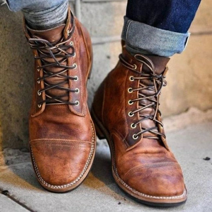 Henry - Retro Style Vegan Leather Boots
