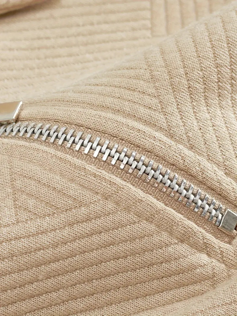 James - Vintage Geometric Design Sweater With Zipper