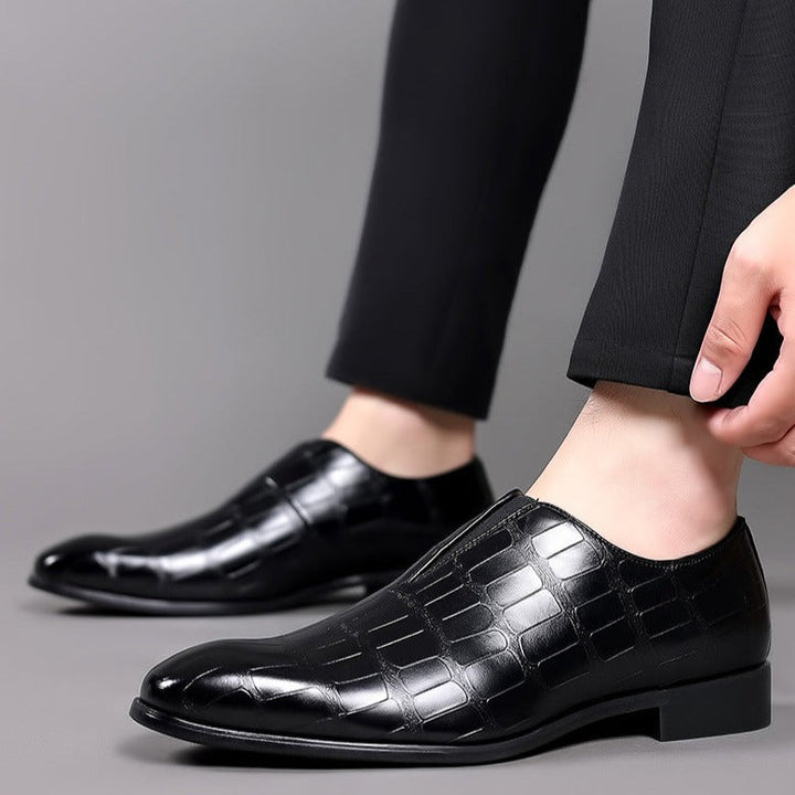 Noah - Stylish Stone Pattern Slip-on Leather Loafers