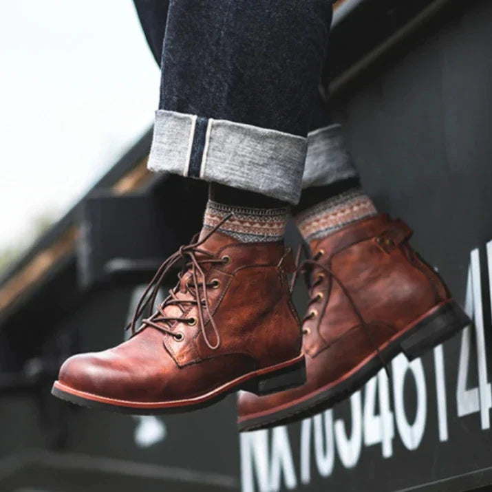 William - Comfortable Retro Winter Leather Boots