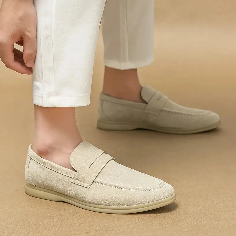 James - Stylish Lace-Up Suede Leather Loafers