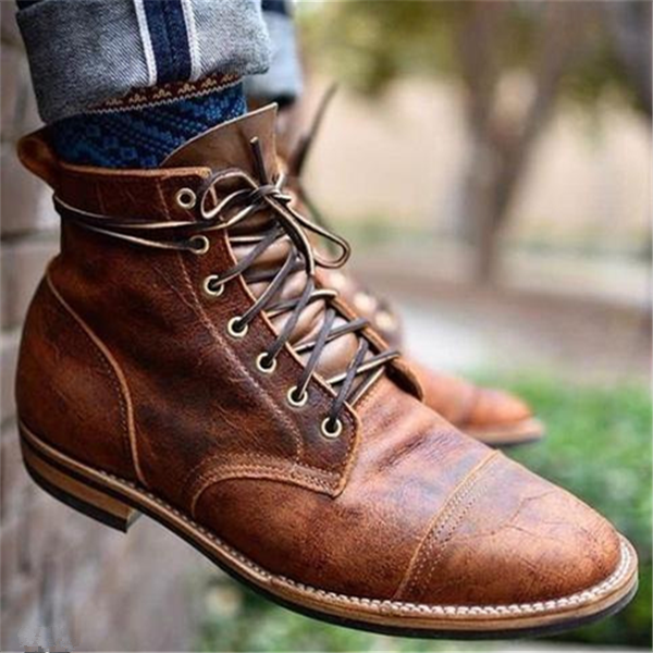 Henry - Retro Style Vegan Leather Boots