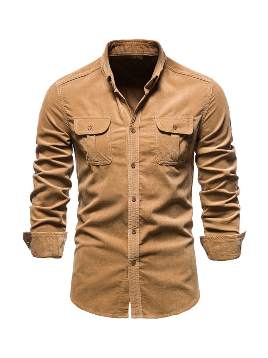 Samuel - Classic Comfortable Multi-Pocket Corduroy Long Sleeve Shirt