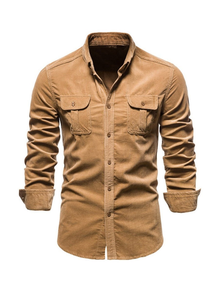 Samuel - Classic Comfortable Multi-Pocket Corduroy Long Sleeve Shirt