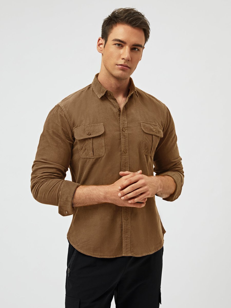 Samuel - Classic Comfortable Multi-Pocket Corduroy Long Sleeve Shirt
