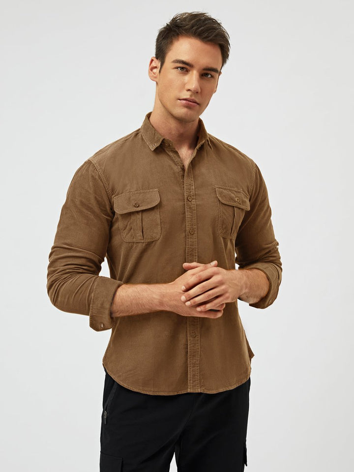 Samuel - Classic Comfortable Multi-Pocket Corduroy Long Sleeve Shirt