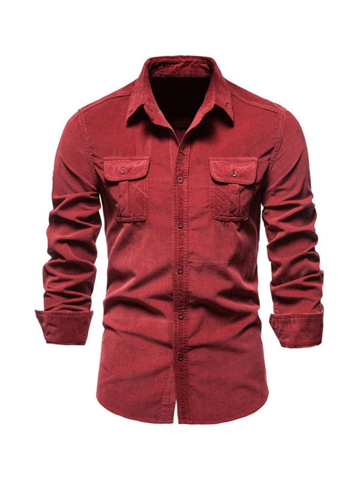 Samuel - Classic Comfortable Multi-Pocket Corduroy Long Sleeve Shirt