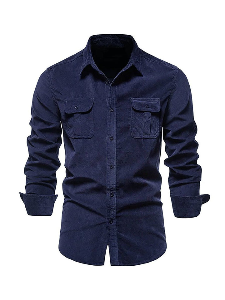 Samuel - Classic Comfortable Multi-Pocket Corduroy Long Sleeve Shirt