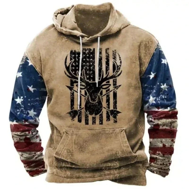 Caleb - Comfortable Proud American Hoodie