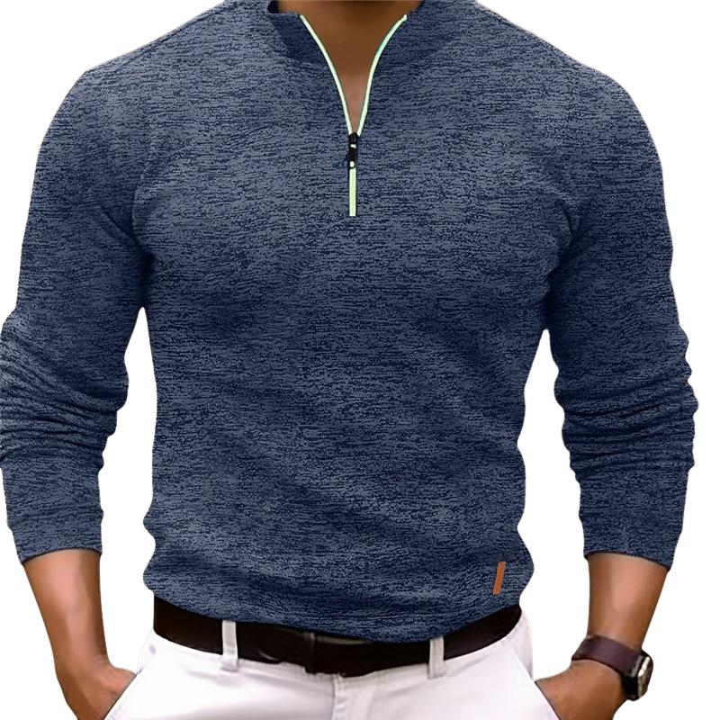 Liam - Stylish Stand Collar Long Sleeve Polo Shirt