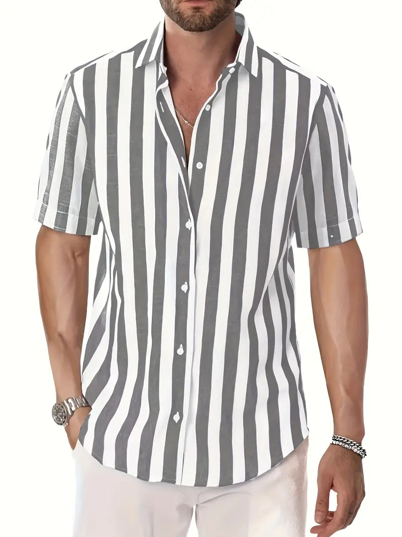 Liam - Casual Short Sleeve Striped Shirt