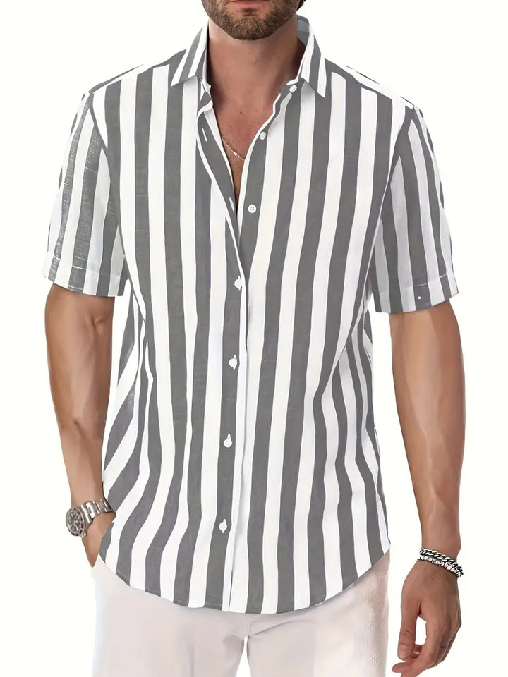 Liam - Casual Short Sleeve Striped Shirt