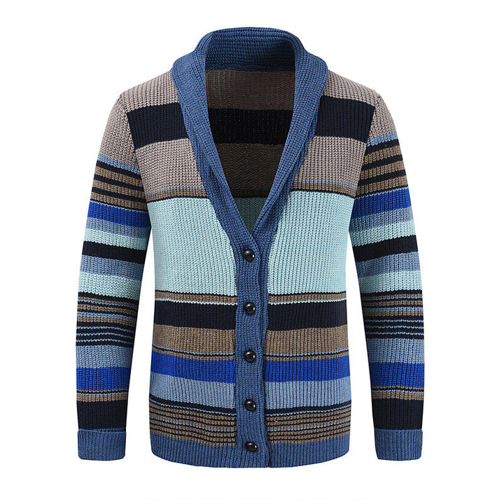Samuel - Color Block Lapel Sweater Jacket