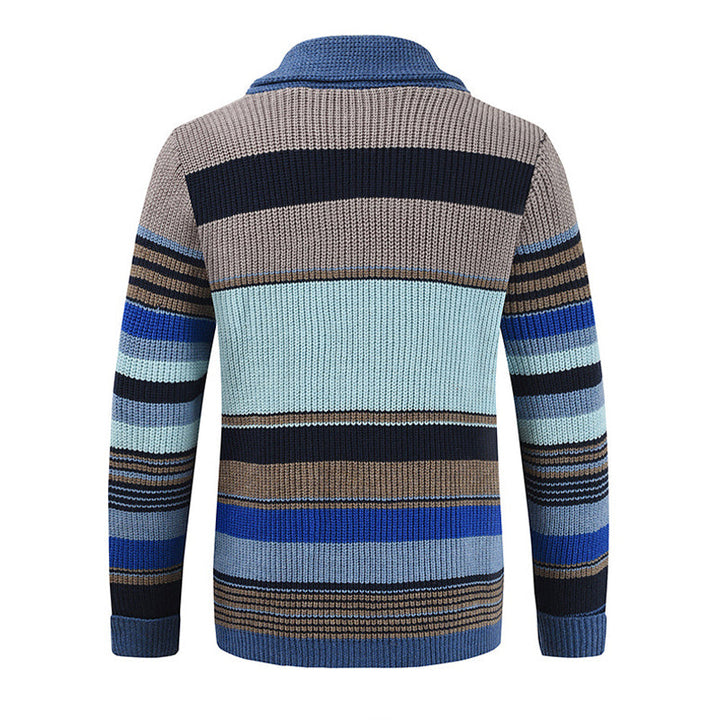 Samuel - Color Block Lapel Sweater Jacket