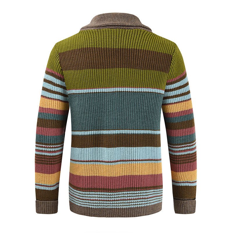 Samuel - Color Block Lapel Sweater Jacket