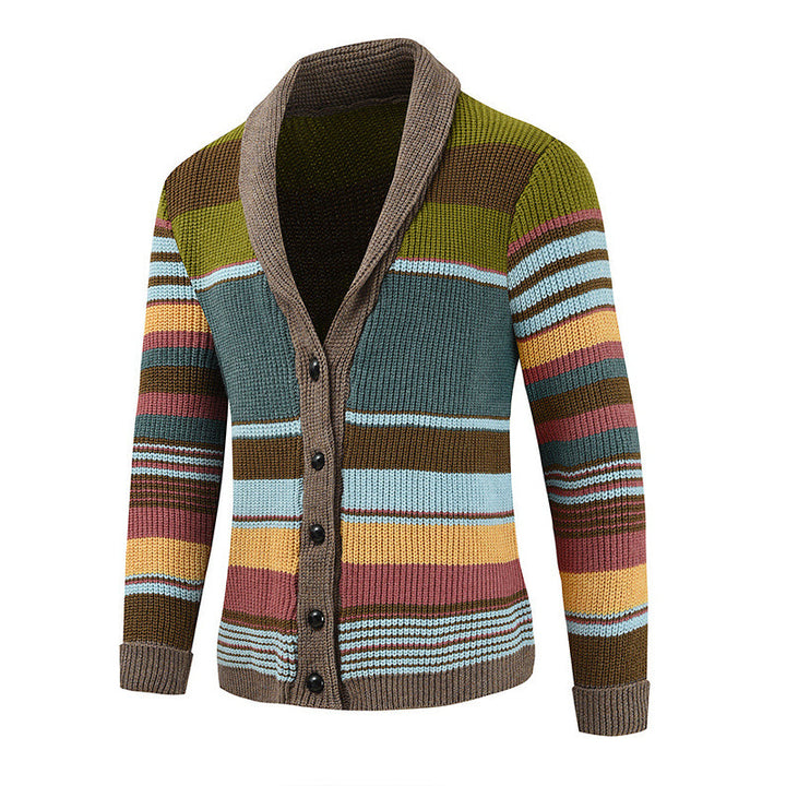 Samuel - Color Block Lapel Sweater Jacket