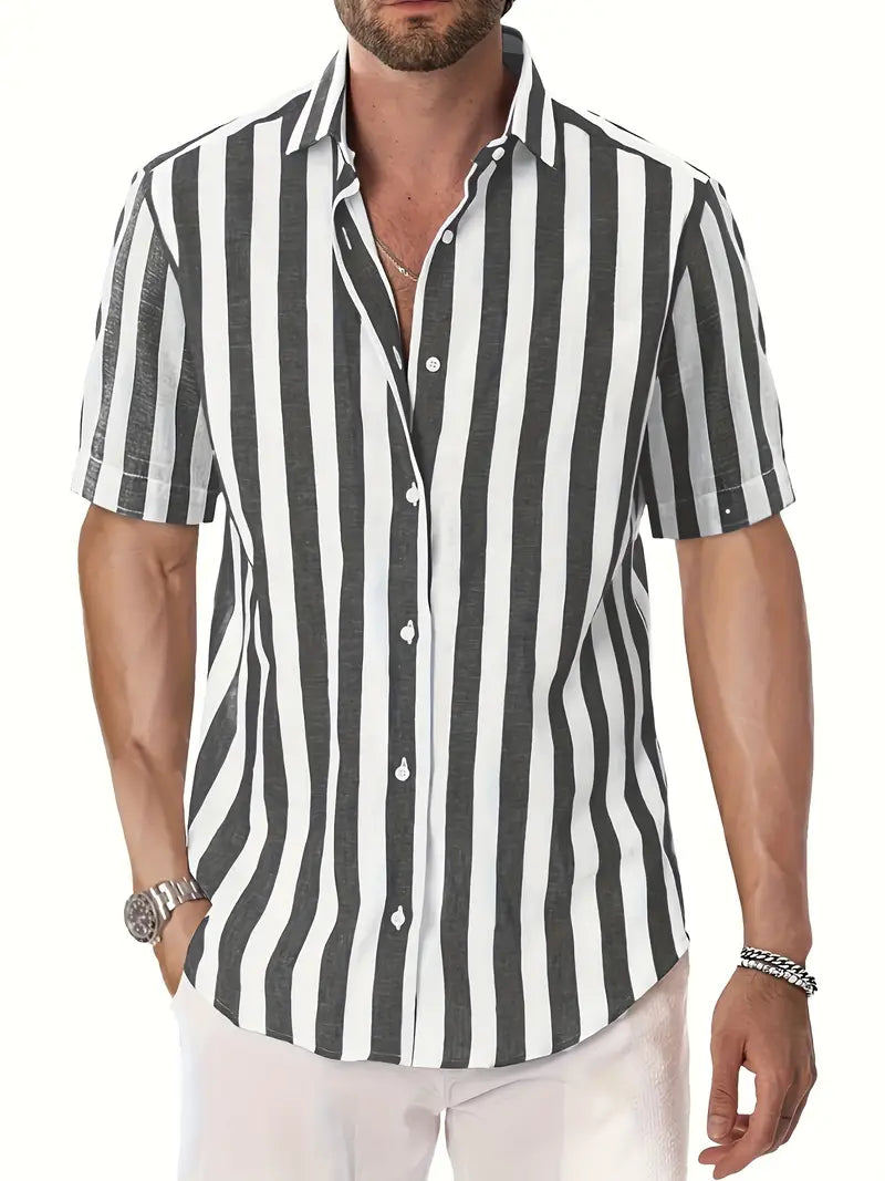 Liam - Casual Short Sleeve Striped Shirt