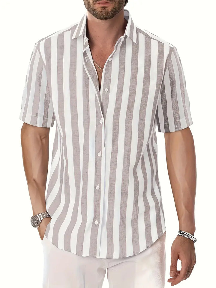 Liam - Casual Short Sleeve Striped Shirt