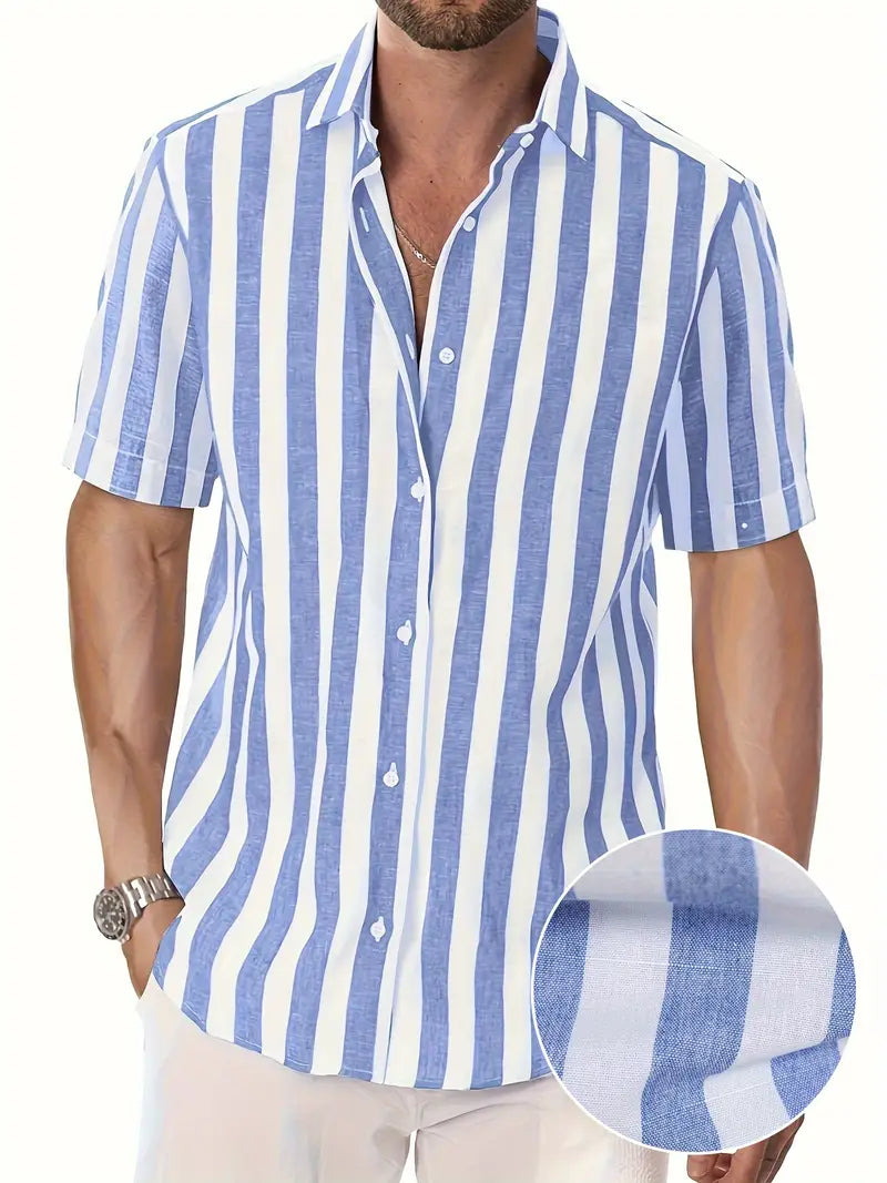 Liam - Casual Short Sleeve Striped Shirt