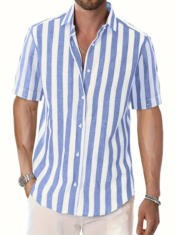 Liam - Casual Short Sleeve Striped Shirt