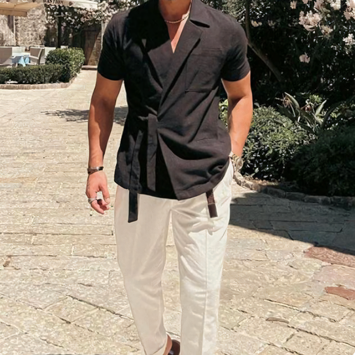 Lucas - Cross-Strap Premium Shirt For Men