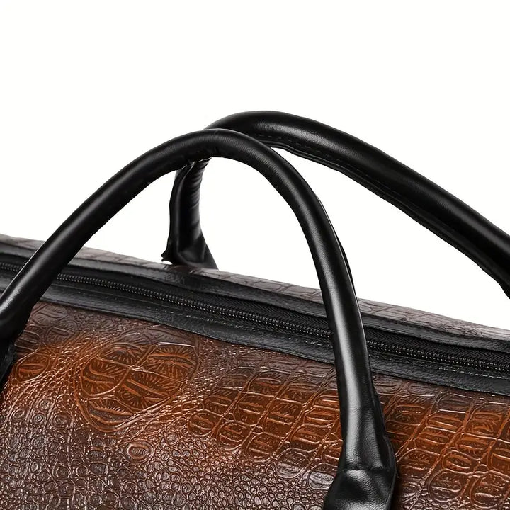 Lucas - Vintage Crocodile Pattern Duffel Bag