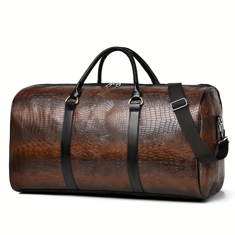 Lucas - Vintage Crocodile Pattern Duffel Bag