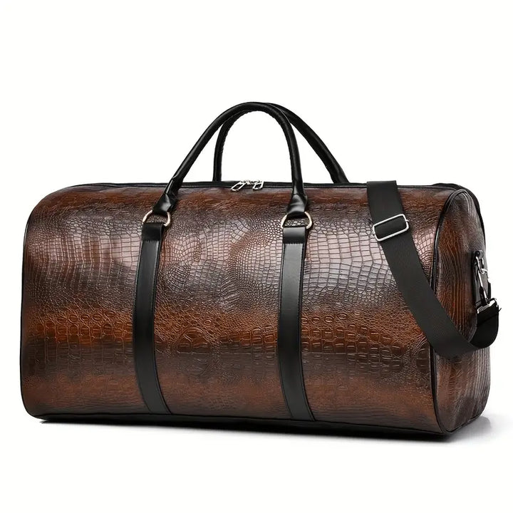 Lucas - Vintage Crocodile Pattern Duffel Bag