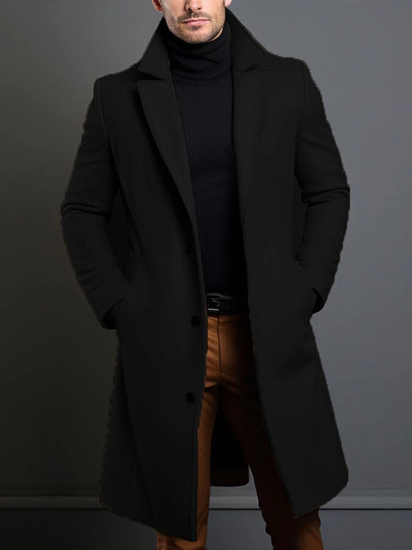 Caleb - Elegant Single-Breasted Overcoat