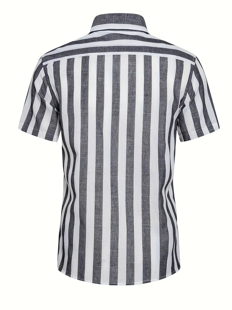 Liam - Casual Short Sleeve Striped Shirt