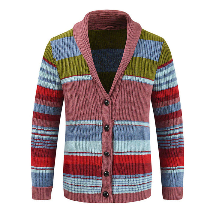 Samuel - Color Block Lapel Sweater Jacket