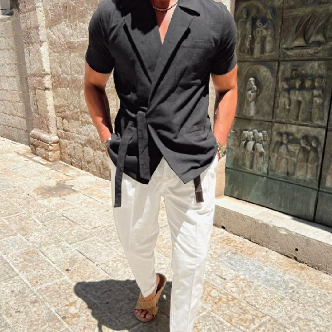 Lucas - Cross-Strap Premium Shirt For Men