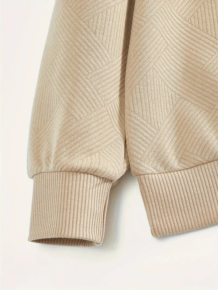 James - Vintage Geometric Design Sweater With Zipper