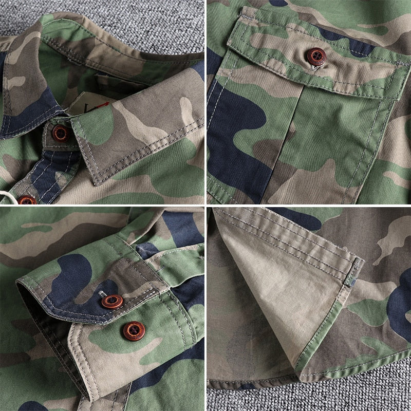 Caleb - Stylish Camouflage Retro Canvas Jacket