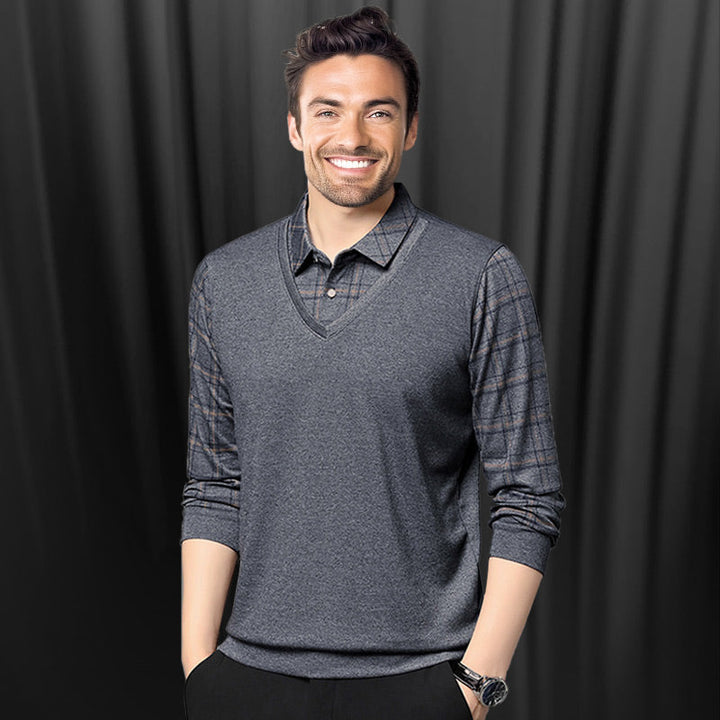 Miles - Modern Two Piece Collar Long Sleeve Shirt