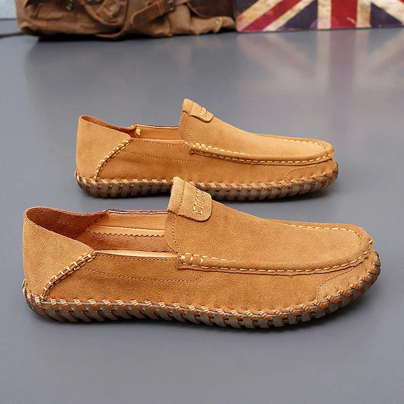 Eli - Stylish Suede Leather Loafers with Handmade Details