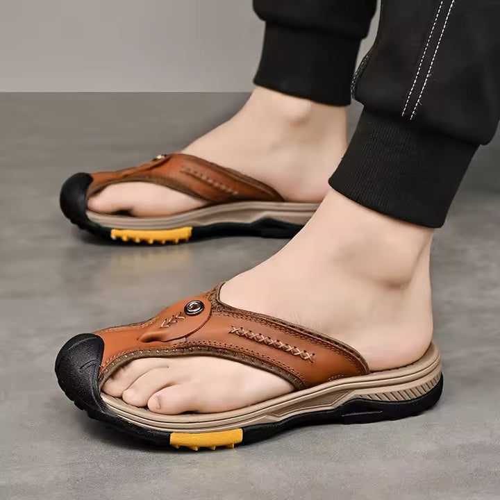 Owen - Orthopedic Protective Toe Leather Flip-flops