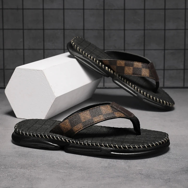 James - Elegant Summer Leather Flip Flops