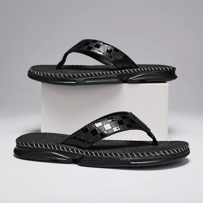 James - Elegant Summer Leather Flip Flops