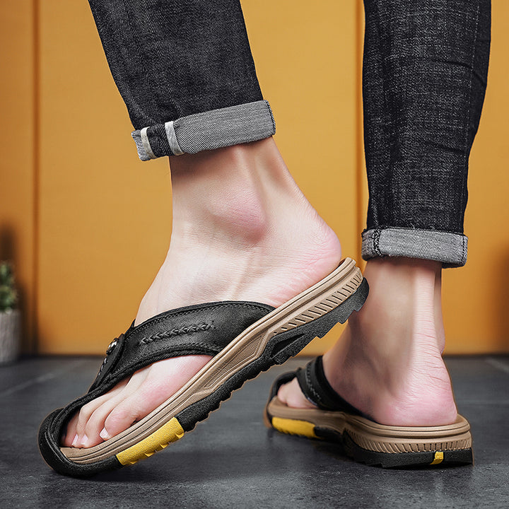 Owen - Orthopedic Protective Toe Leather Flip-flops