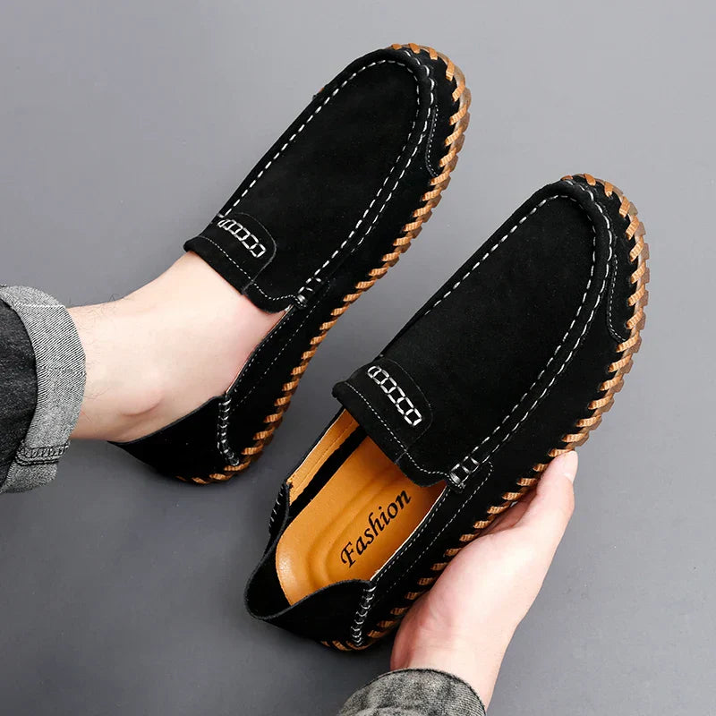 Eli - Stylish Suede Leather Loafers with Handmade Details