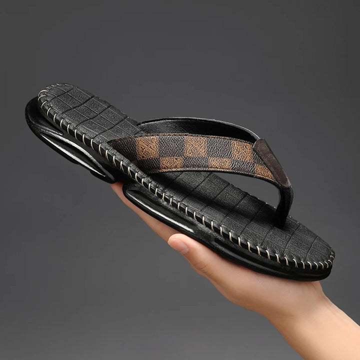 James - Elegant Summer Leather Flip Flops