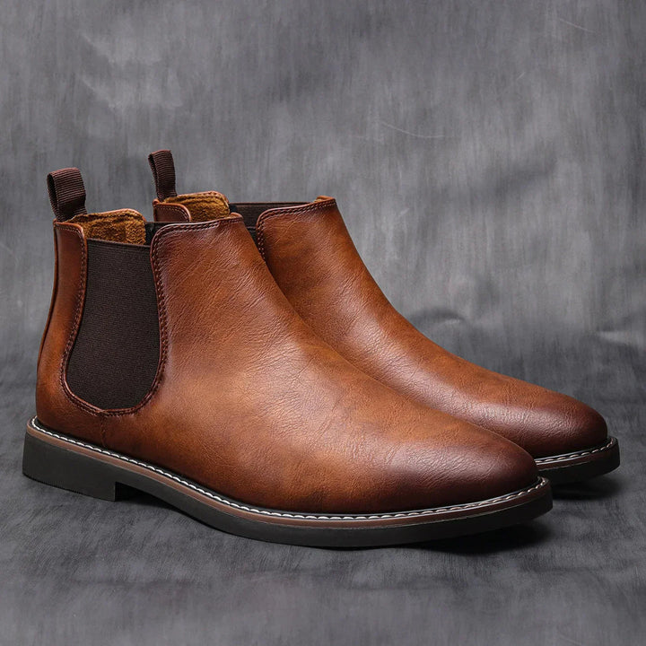 Ethan - Elegant Timeless Chelsea Leather Boots