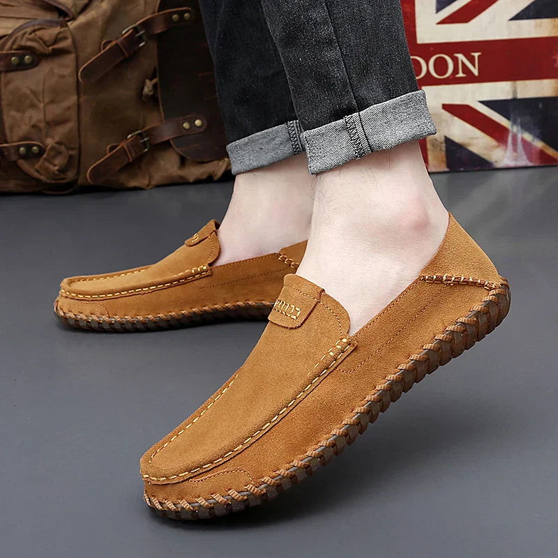 Eli - Stylish Suede Leather Loafers with Handmade Details