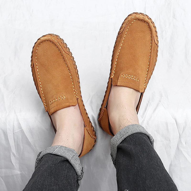 Eli - Stylish Suede Leather Loafers with Handmade Details
