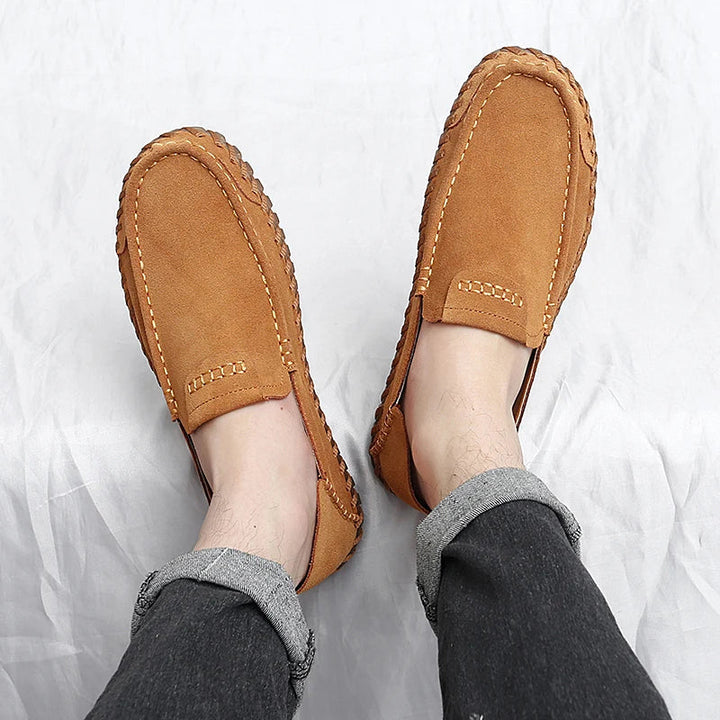 Eli - Stylish Suede Leather Loafers with Handmade Details