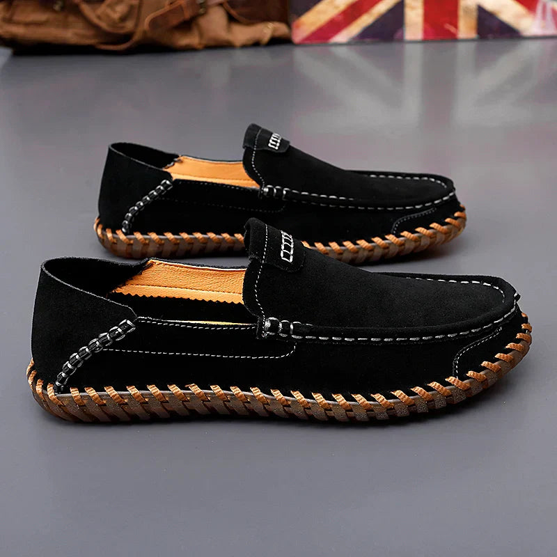 Eli - Stylish Suede Leather Loafers with Handmade Details
