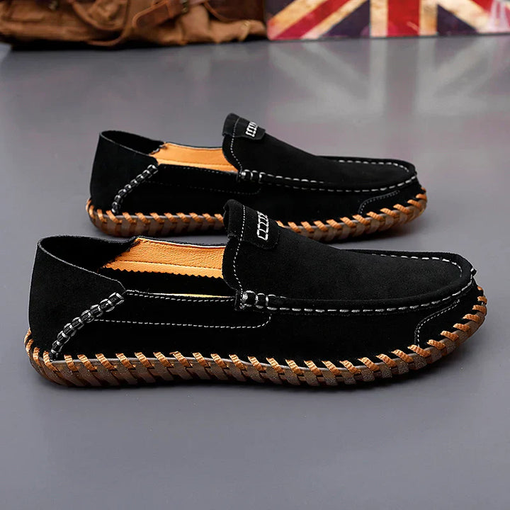 Eli - Stylish Suede Leather Loafers with Handmade Details